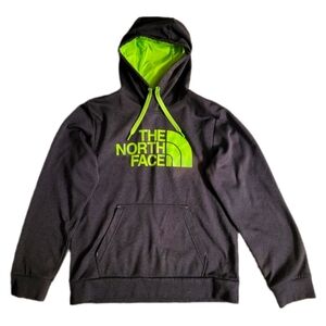 The North Face Men's Hoodie M Gray and Lime Green (Medium) Long Sleeve